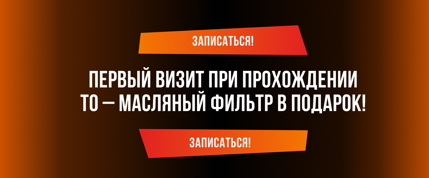 Первый визит при прохождении ТО – масляный фильтр в подарок!